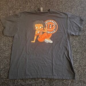 Gildan Cincinnati Bengals Betty Boop Graphic T-Shirt Mens XL Black NFL Fan Tee